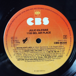 Винтажная виниловая пластинка LP Julio Iglesias 1100 Bel Air Place (Holland 1984)