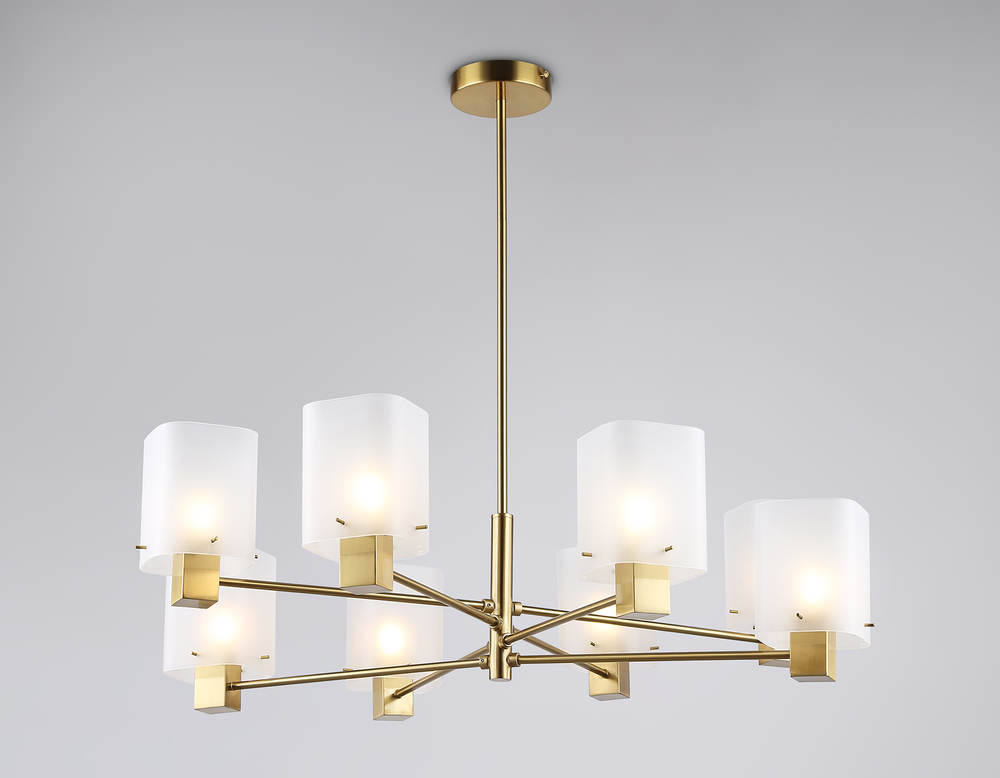 Светильник подвесной LH57033/8 BS/SM латунь/дымчатый E14/8 max 40W D830*710