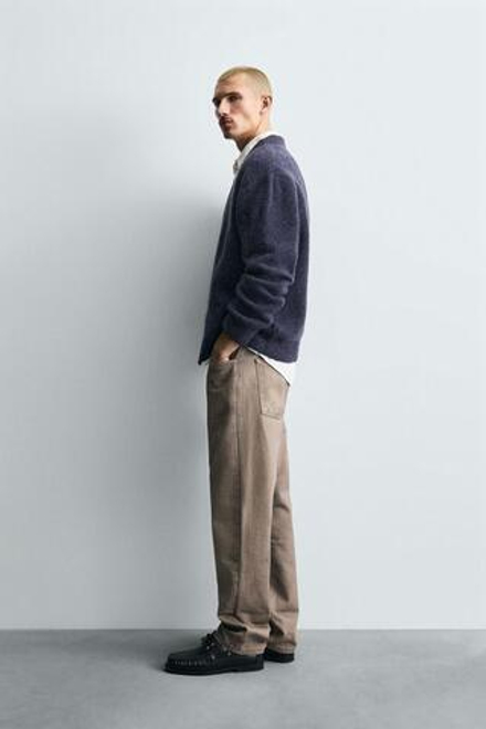 ZARA КАРДИГАН ИЗ РЕЛЬЕФНОГО ТРИКОТАЖА, ИНДИГО