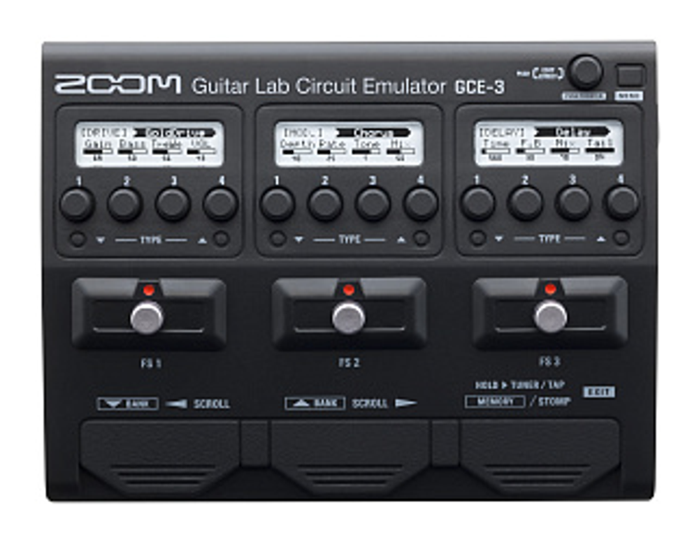 Zoom GCE-3 компактный гитарный USB аудиоинтерфейс позволяющий управлять эффектами через приложение для компьютера ZOOM Guitar Lab.