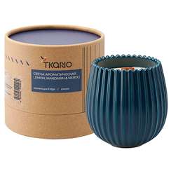 Свеча ароматическая с деревянным фитилём lemon, mandarin & neroli из коллекции edge, синий, 60 ч