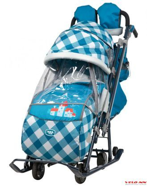 Санки-коляска Ника НД-7-4/4 КАПРИ В КЛЕТКУ *2