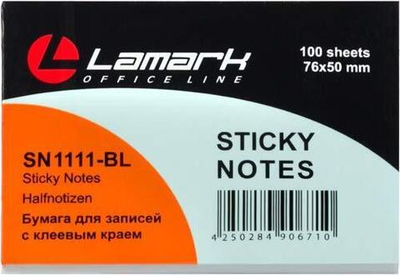 Бумага самокл. 51*76 100л. голубая пастель (Lamark)