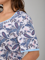 Пижама с бриджами КД-063/голубой-белыеогурцы