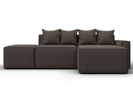 Диван угловой модульный Лига-063 угол правый, Амур 05 коричневый, Рогожка, 129784
