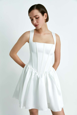 Платье мини корсетного типа из тафты с пышной юбкой