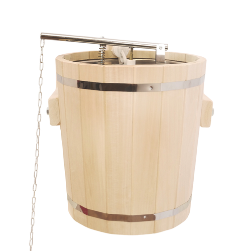Обливное устройство из липы с клапаном "Дождь"20 л с нерж. вставкой