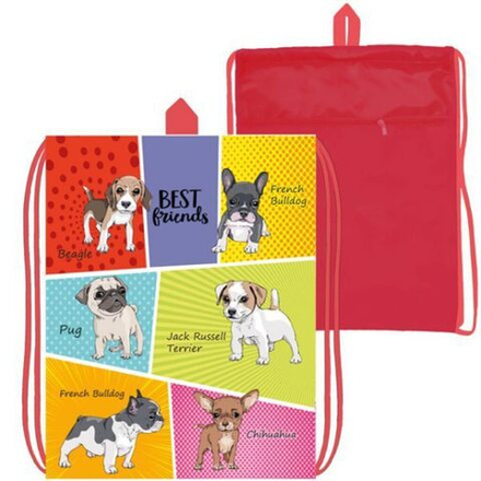 Мешок для обуви 1 отд, 370*470, карман "Щенячий комикс" петля