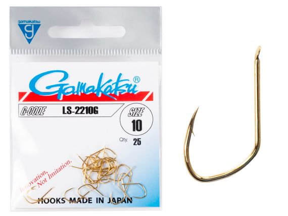 Крючки Gamakatsu LS-2210G HOOKS GOLD разм. 10 25шт.