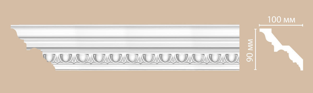 Плинтус потолочный с рисунком Decomaster DT-9808 90х100х2400мм
