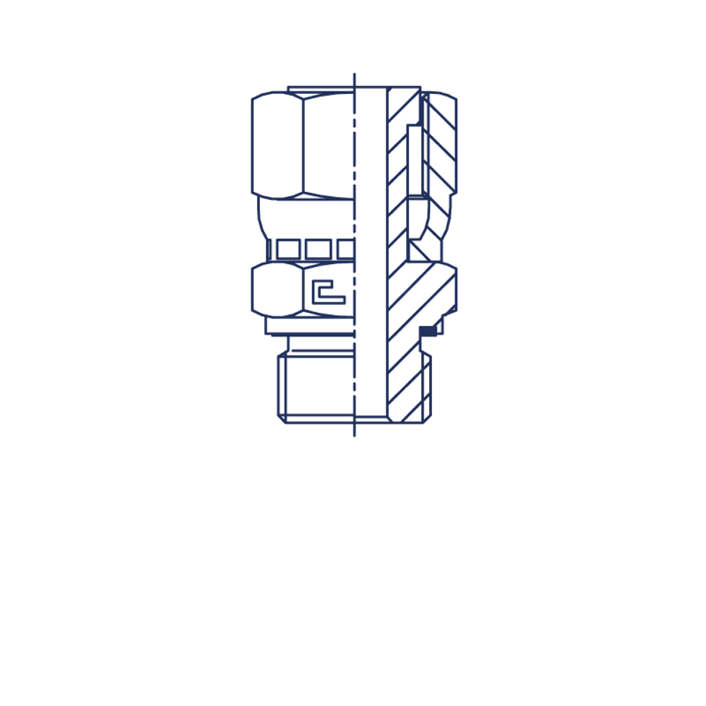 Штуцер FE D08-10 ORFS 11/16 - BSP 3/8 (обжатая гайка)
