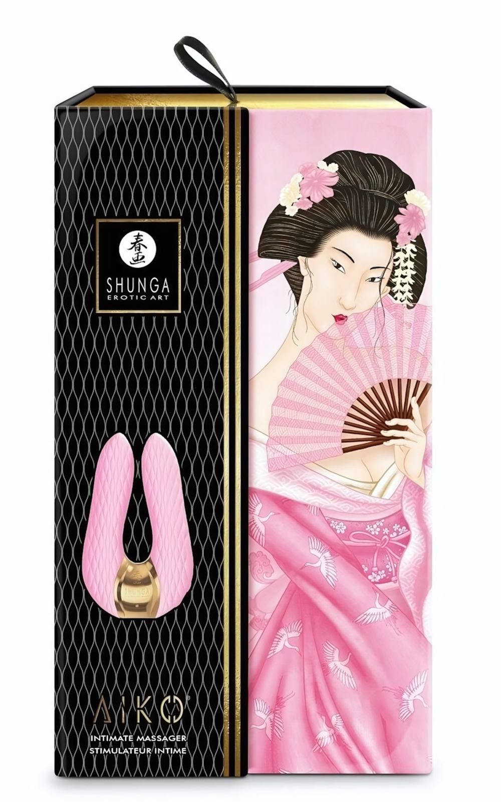 Розовый двойной вибростимулятор AIKO с двумя моторами (Цвет: розовый)