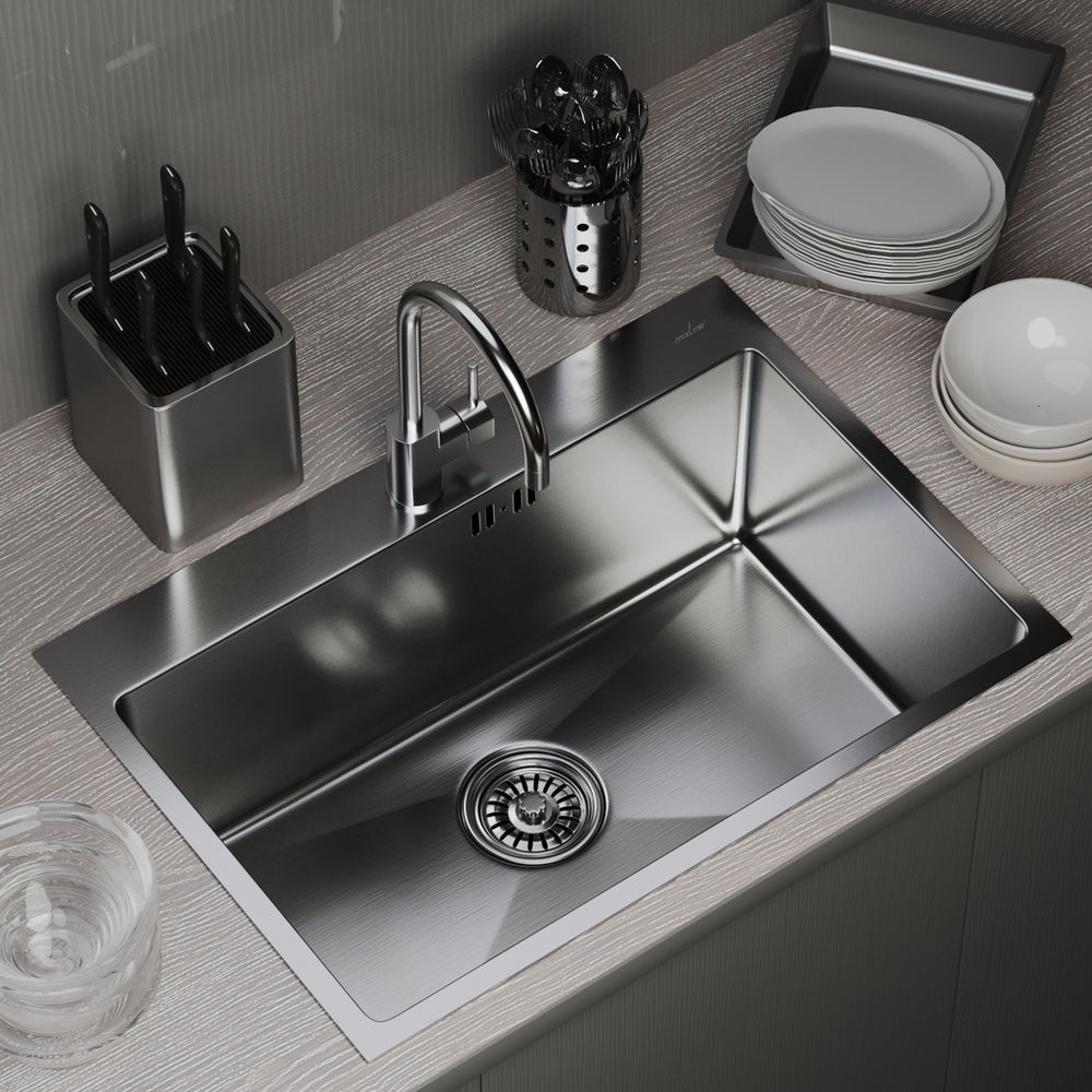 Мойка настол.монтаж 65х45 (3,0) вып 3 1/2  MIXLINE PRO 22см с сифоном (сатин)