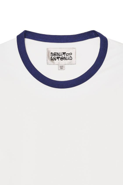 ZARA X BENITO ANTONIO ФУТБОЛКА УКОРОЧЕННОГО КРОЯ С КОРОТКИМИ РУКАВАМИ, ЖЕЛТОВАТО-БЕЛЫЙ