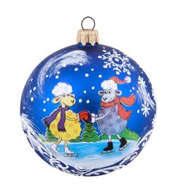 Элита НФШ-1659 Ел.украшение Шар «Барашки на коньках» 85 мм