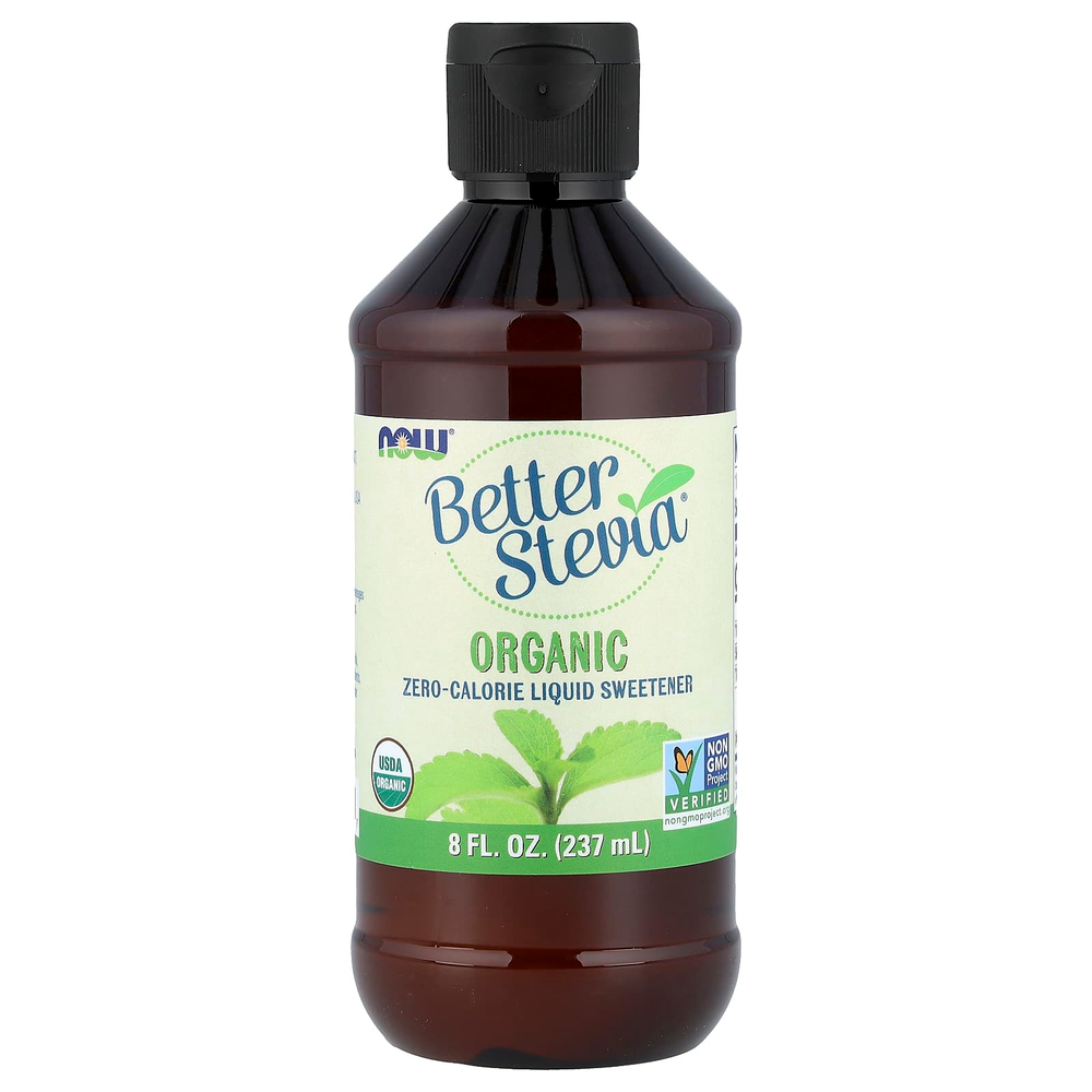 NOW Foods, Better Stevia®, органический жидкий подсластитель с нулевой калорийностью, 237 мл (8 жидк. унций)