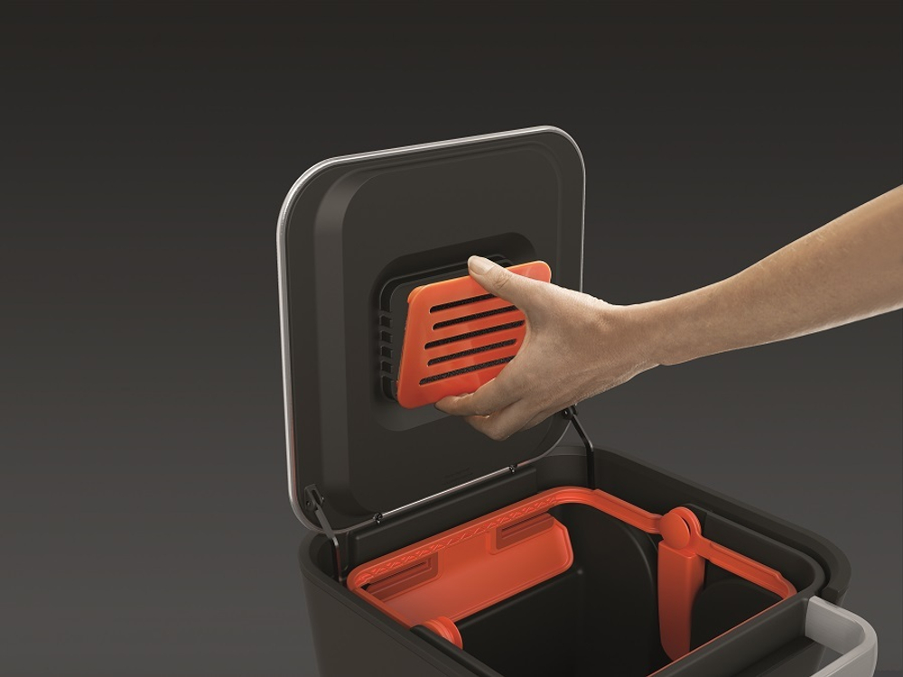 Контейнер для мусора с прессом titan, 20 л, нержавеющая сталь