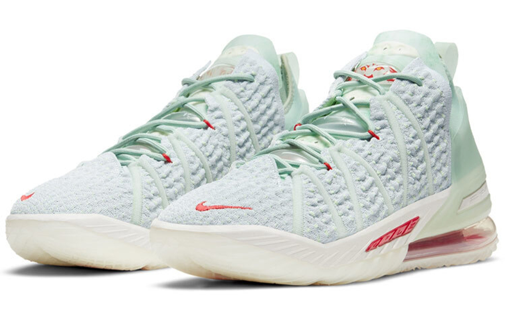 Nike Lebron 18 Empire Jade EP James China limited round head lace-up shock absorption non-slip low-top Zoom basketball shoes men and women the same style light green