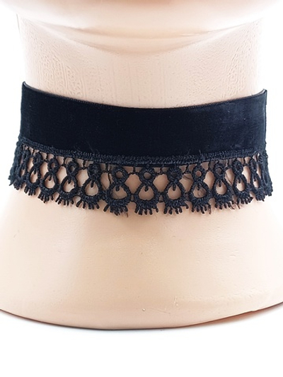 Черный широкий 4 см чокер на шею