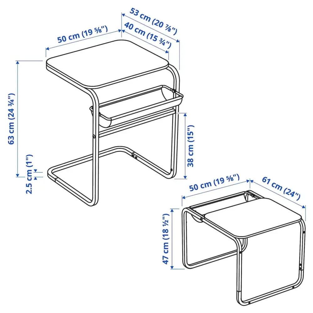 Столик придиванный -  IKEA OLSERÖD/ОЛСЕРОД ИКЕА, 63х53х50 см, черный