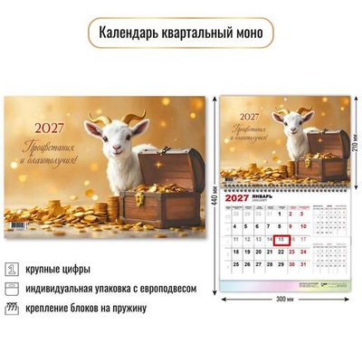 Календарь моно 2027 "Символ года" 10042 (Квадра)