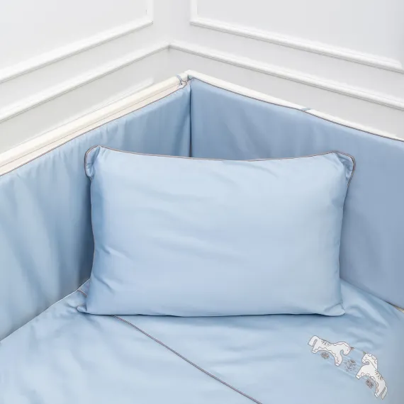 Комплект постельного белья Lollycottons Коники-сны 6 предметов, Голубой