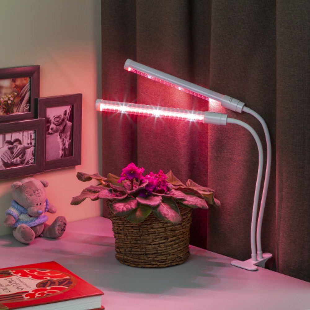 Светильник для растений на прищепке ЭРА FITO-20W-АLED-L полного спектра 12 Вт белый