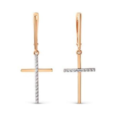 Серьги из золота с фианитами