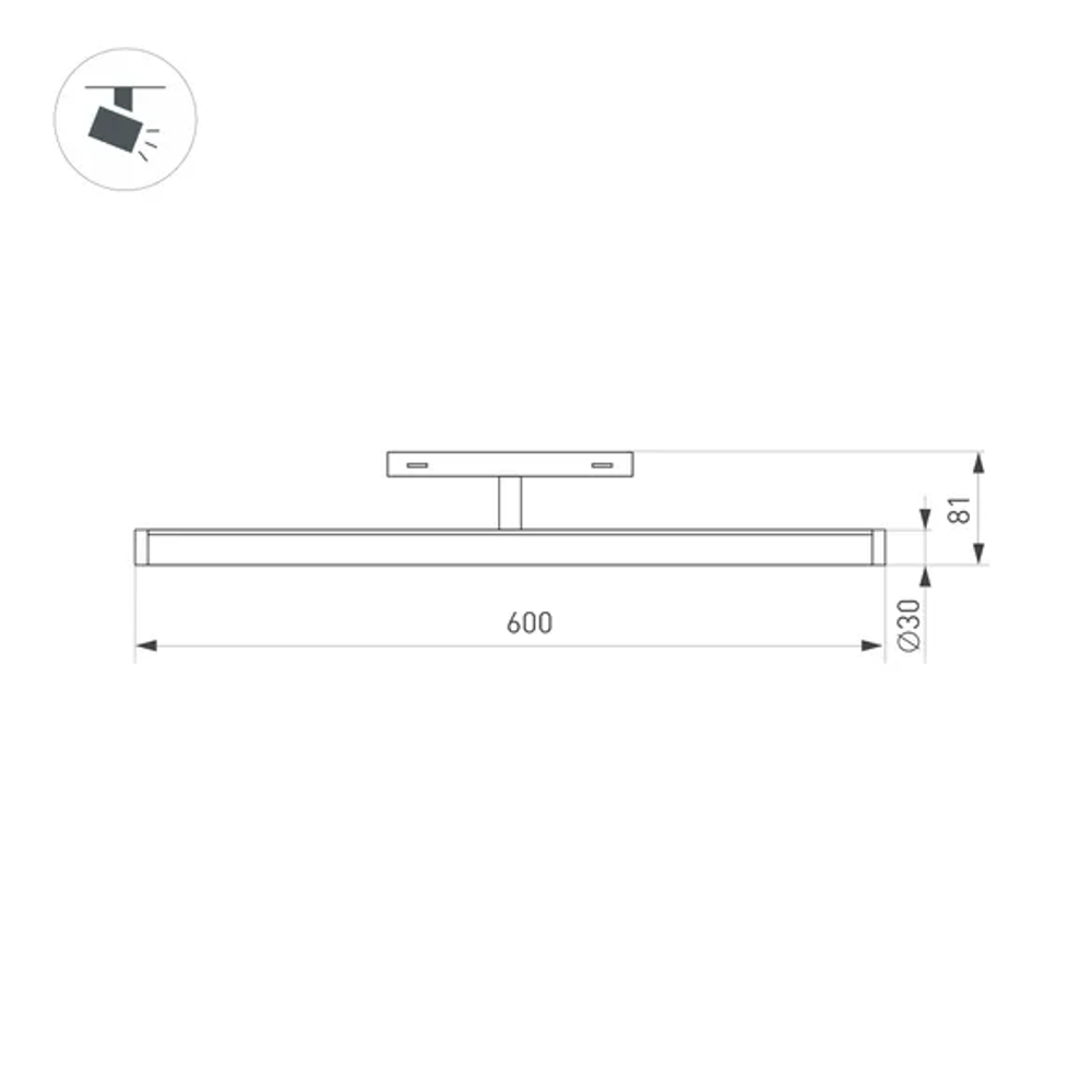 Светильник MAG-ORIENT-TUBE-TURN-L600-20W Day4000 (BK, 180 deg, 48V) (Arlight, IP20 Металл, 5 лет) 035670