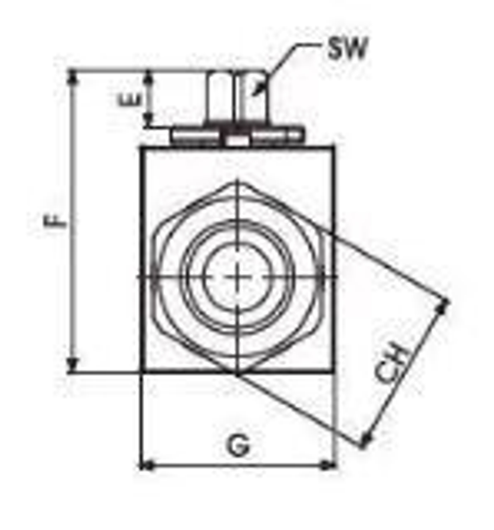 Кран 2-х ходовой шаровый NPT 1/2" DN12 P=500 с отверстиями для монтажа