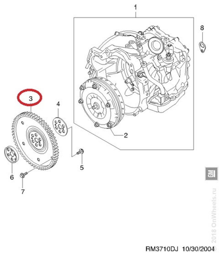 Маховик Daewoo Matiz Chevrolet Spark АКПП (General Motors)