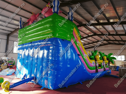 Коммерческий батут "В гостях у дельфинов", 10*5*5 м, с окнами