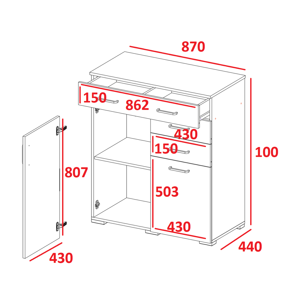 Комод большой Теана