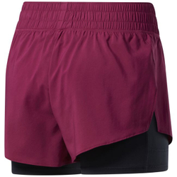 Женские Шорты теннисные Reebok Workout Ready Run 2 in 1 Short W - punch berry