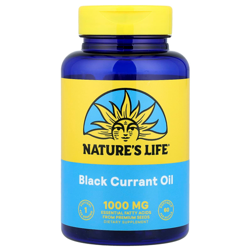 Nature's Life, Масло черной смородины, 1000 мг, 60 мягких таблеток