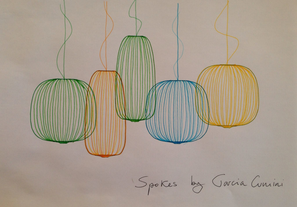 Pendant design lamp  Spokes 2 by Foscarini (White)