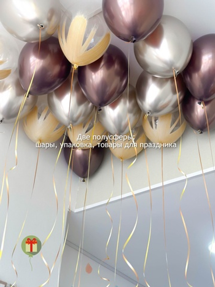 Шары под потолок хром + браш