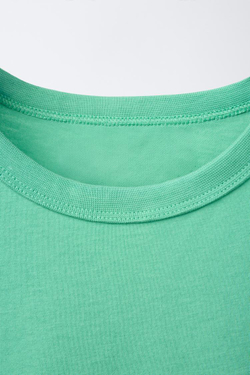 ZARA ФУТБОЛКА БЕЗ РУКАВОВ С ЛОГОТИПОМ, ЗЕЛЕНЫЙ