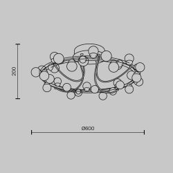 Люстра потолочная светодиодная Maytoni Tessara MOD081CL-L36G3K