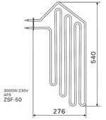 ТЭН HARVIA - тэн харвия ZSF-50 (ZSF-50)  - нагревательный элемент для печи сауны