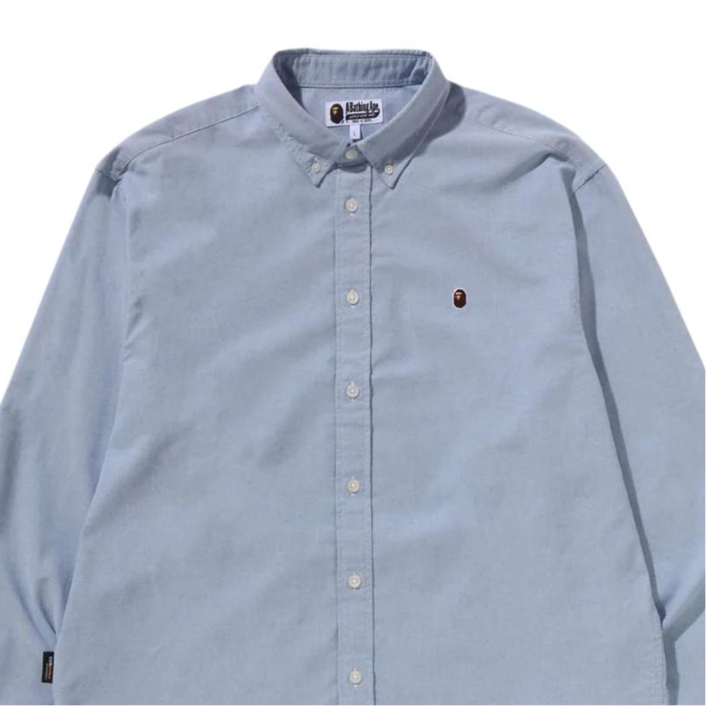 A Bathing Ape Bathing Ape Embroidered Logo Shirt синий