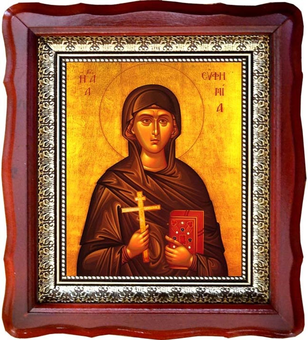 Евфимия Всехвальная Халкидонская великомученица. Икона на холсте в киоте.