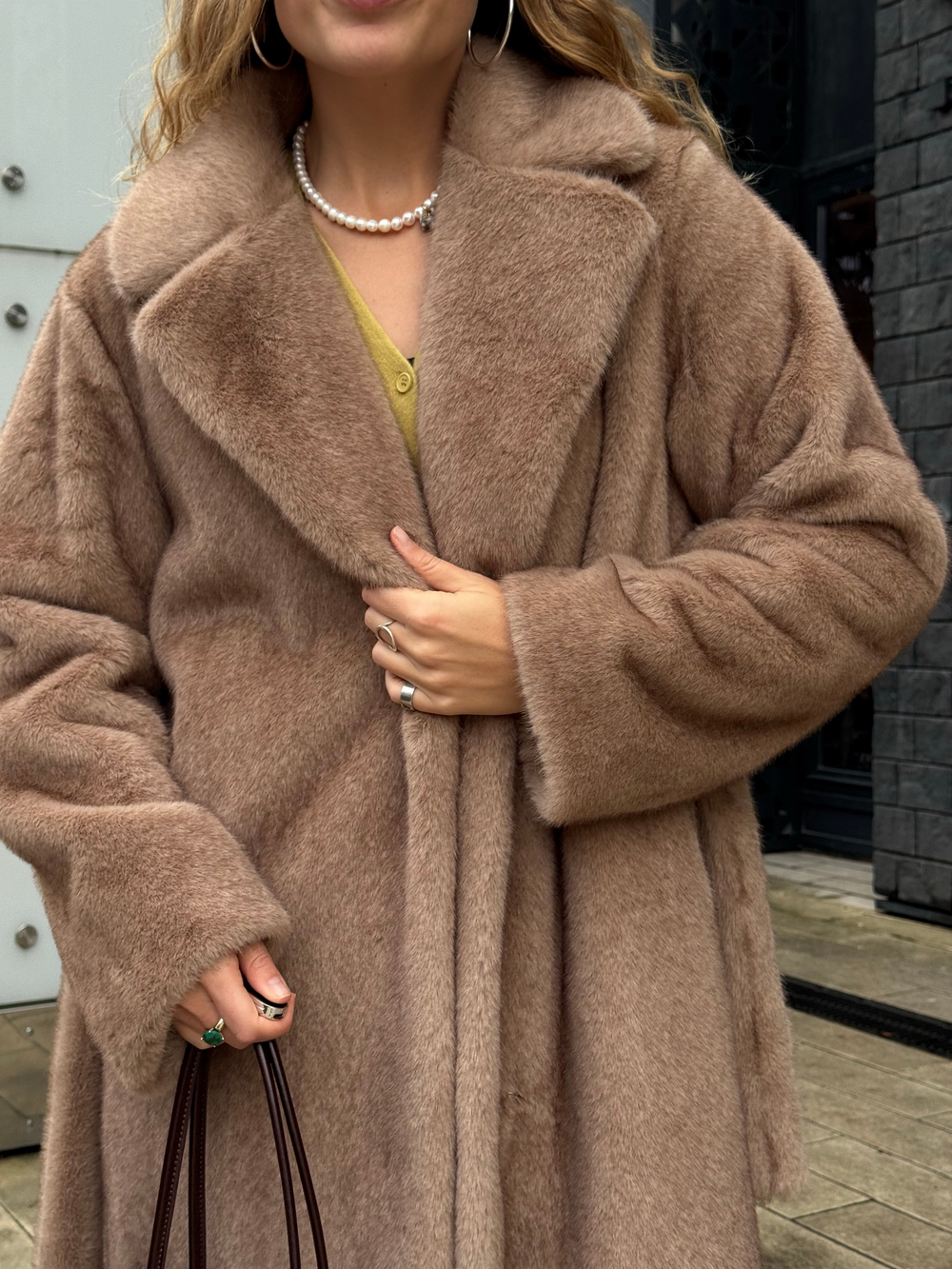 Шуба Lux макси капучино