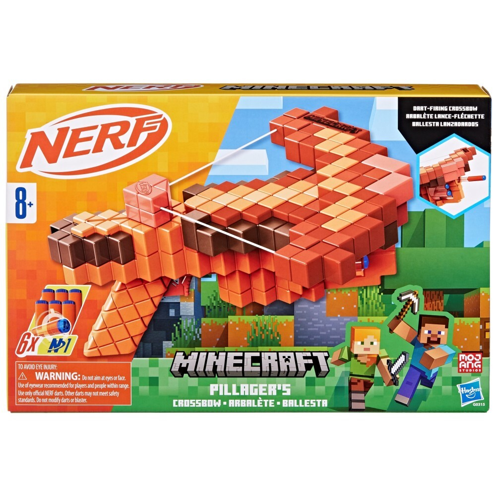 Hasbro Nerf - Minecraft Pillager's Crossbow launcher арбалет + стрелы G0315 / артикул   G0315  / GTIN 5010996262042