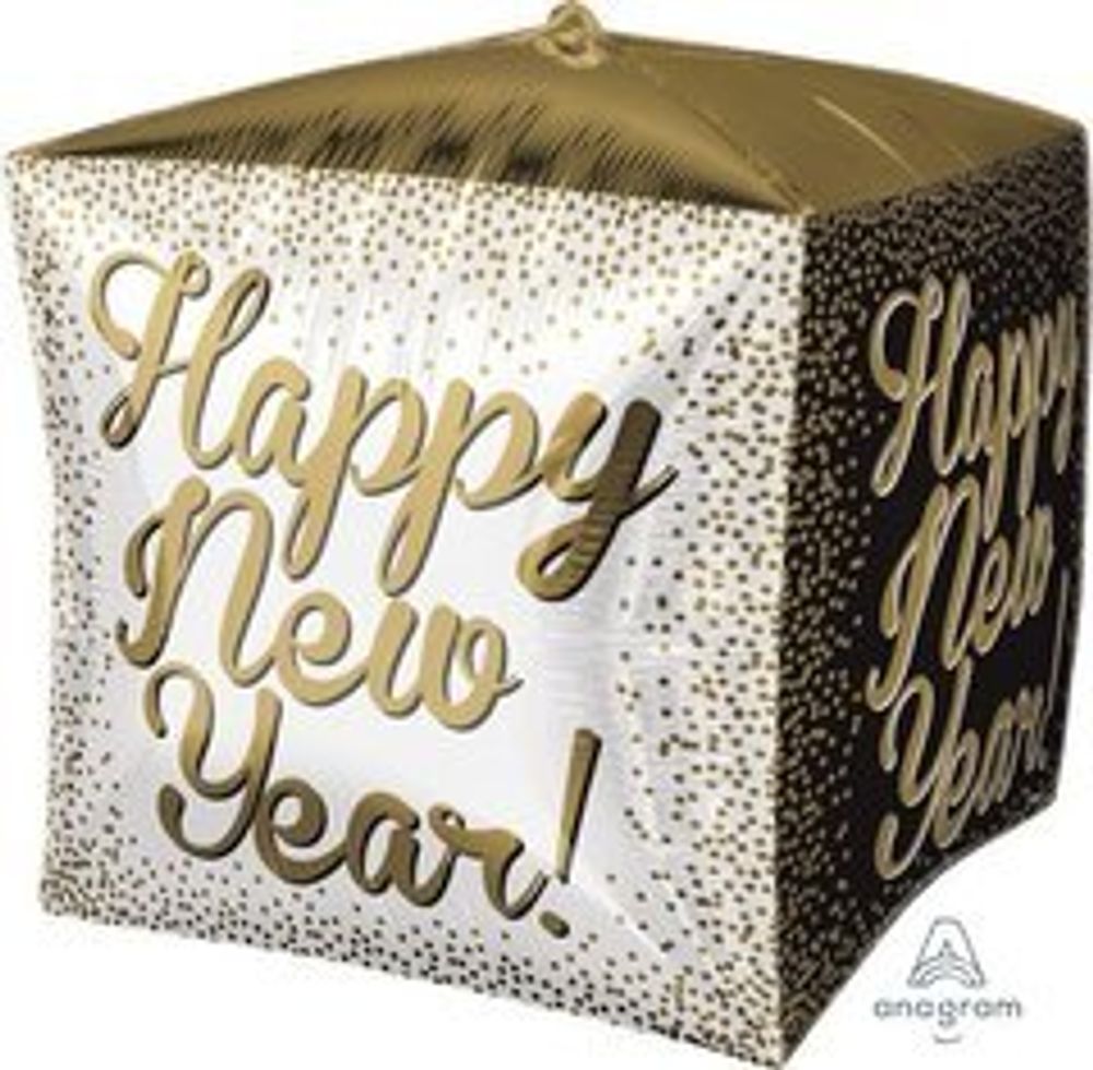 А 3D КУБ 15&quot; HNY горошек золотой