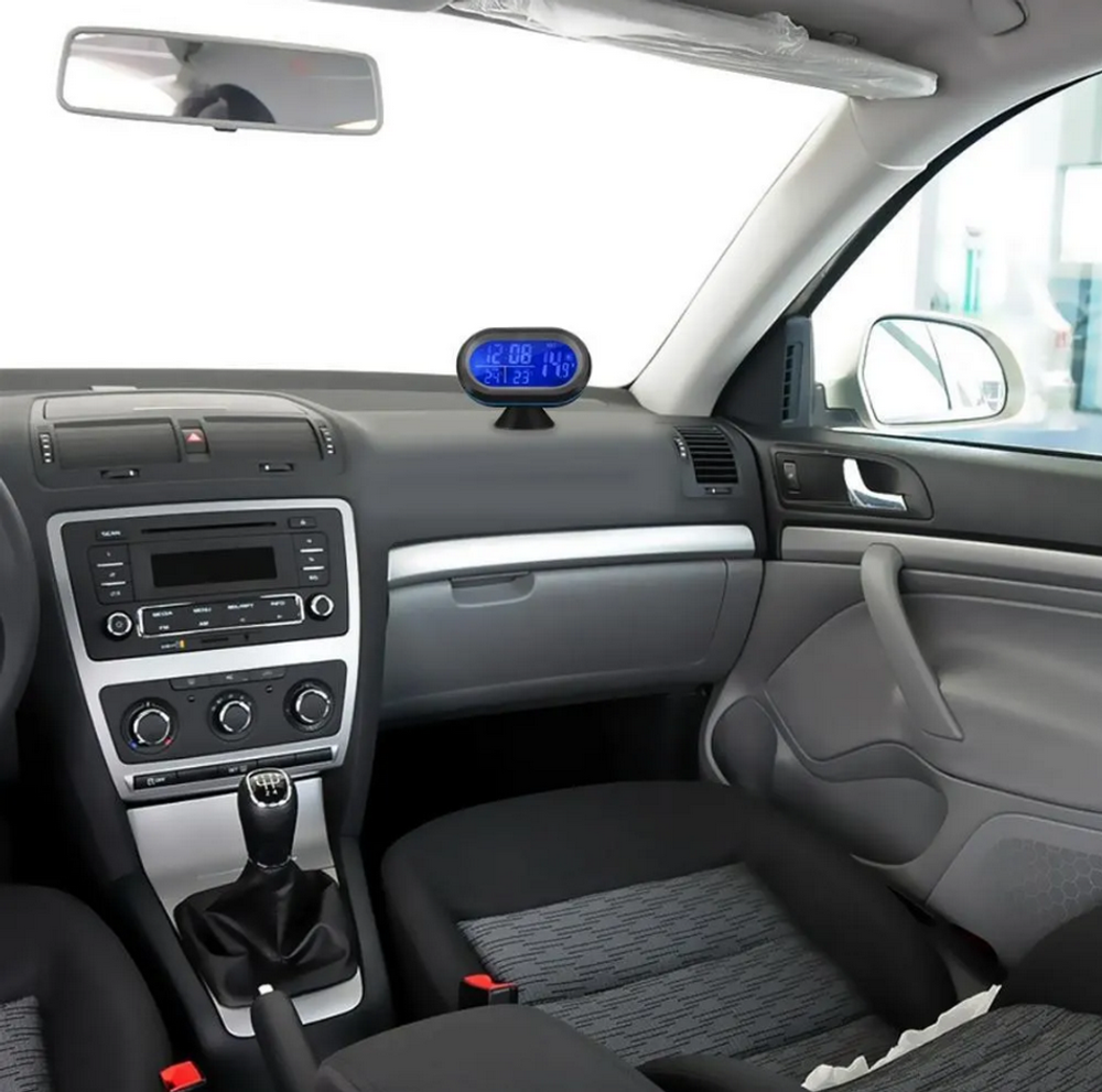 Авто часы VST 7009-V Green&Blue Монохром