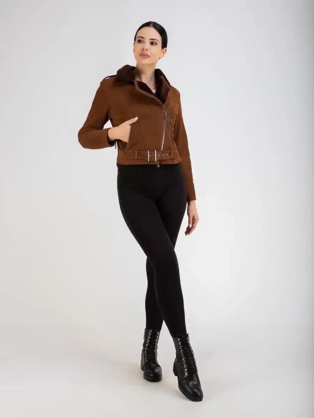 Дубленка авиатор натуральная автоледи Турция