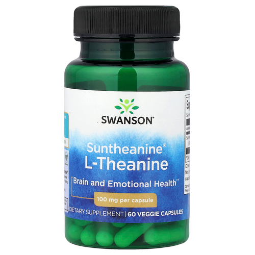 Swanson, L-теанин Suntheanine®, 100 мг, 60 растительных капсул