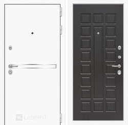 Входная металлическая дверь Лабиринт Лайн Вайт (Line White) 04 Венге (Белые входные двери)