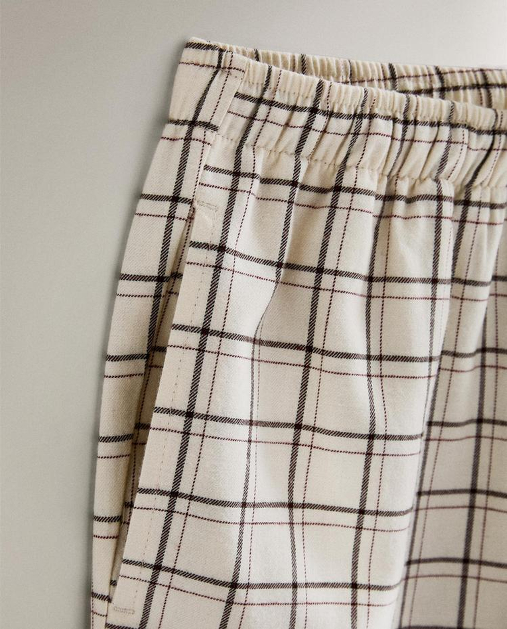 ZARA HOME ПИЖАМА В КЛЕТКУ, ЭКРЮ